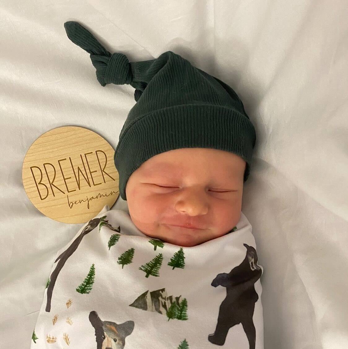 forest green knot hat