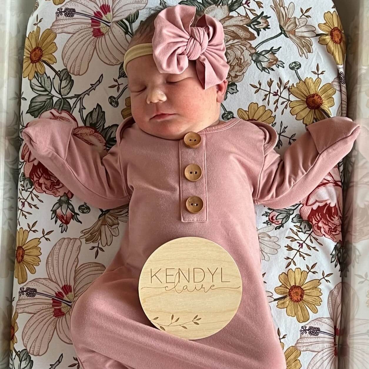 mauve bow headband for newborns