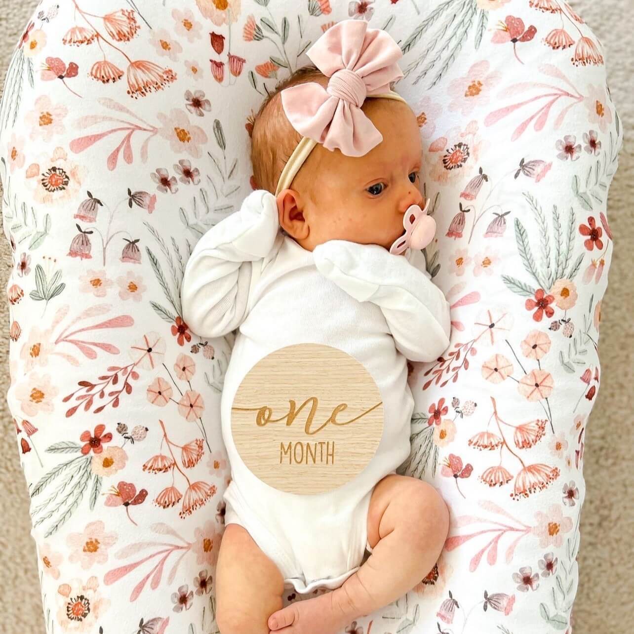 light pink knit bow headband