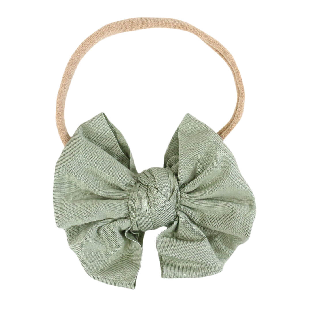 solid moss knit bow headband