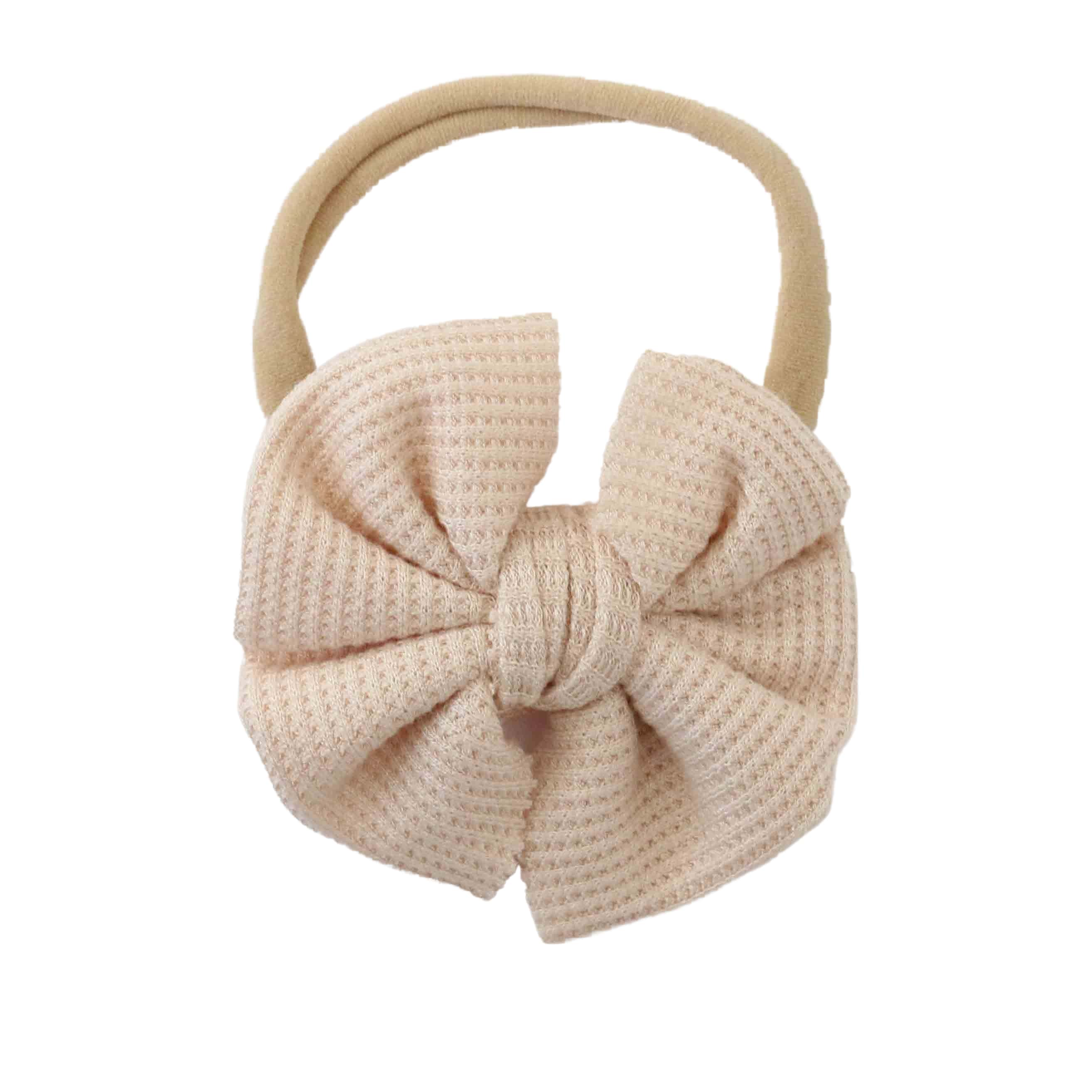 oatmeal waffle bow headband