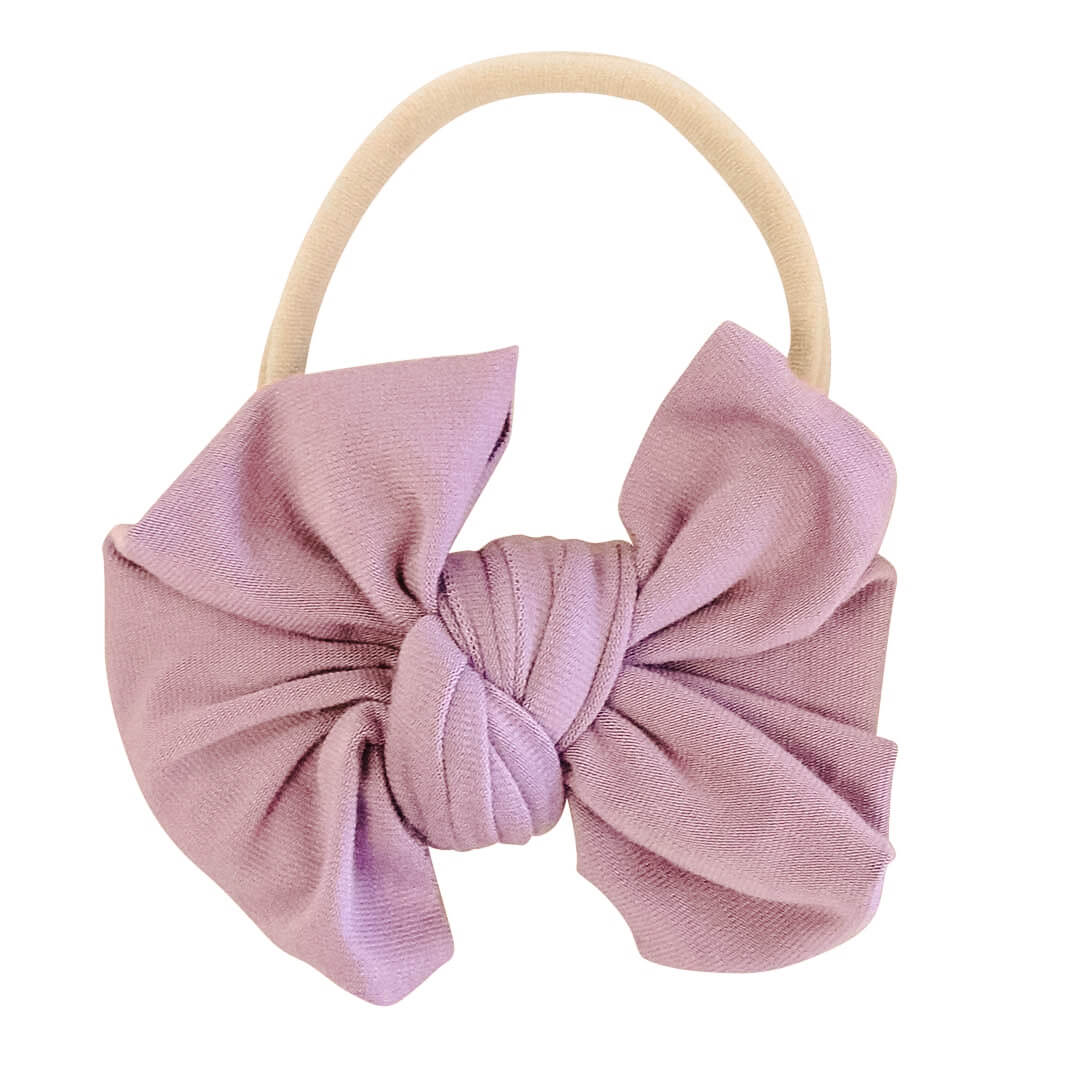purple knit bow headband