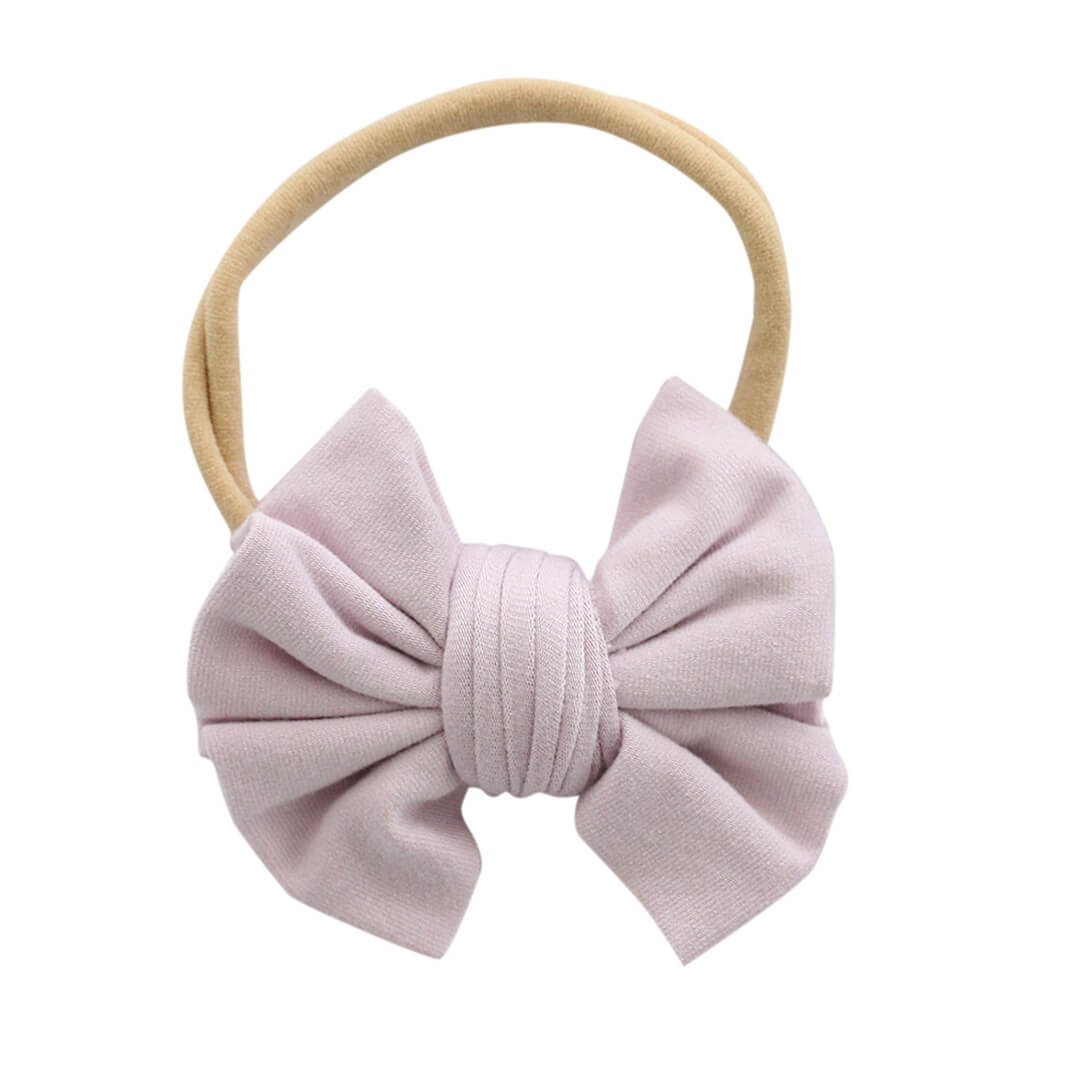 light lavender knit bow headband