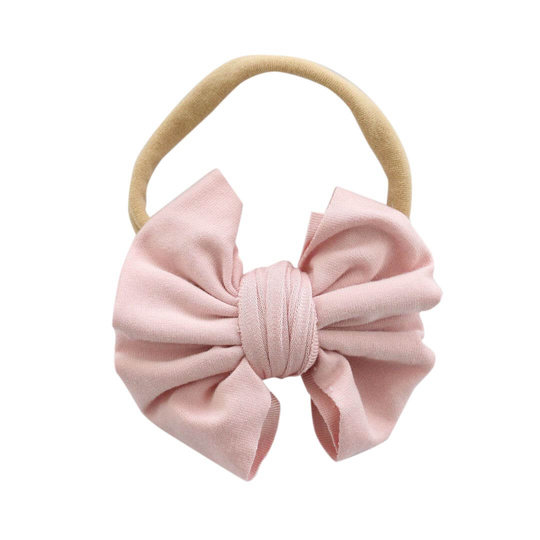 light pink knit bow headband 