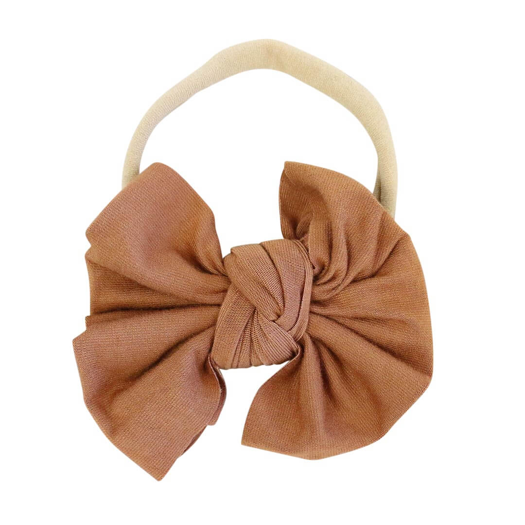 camel knit bow headband