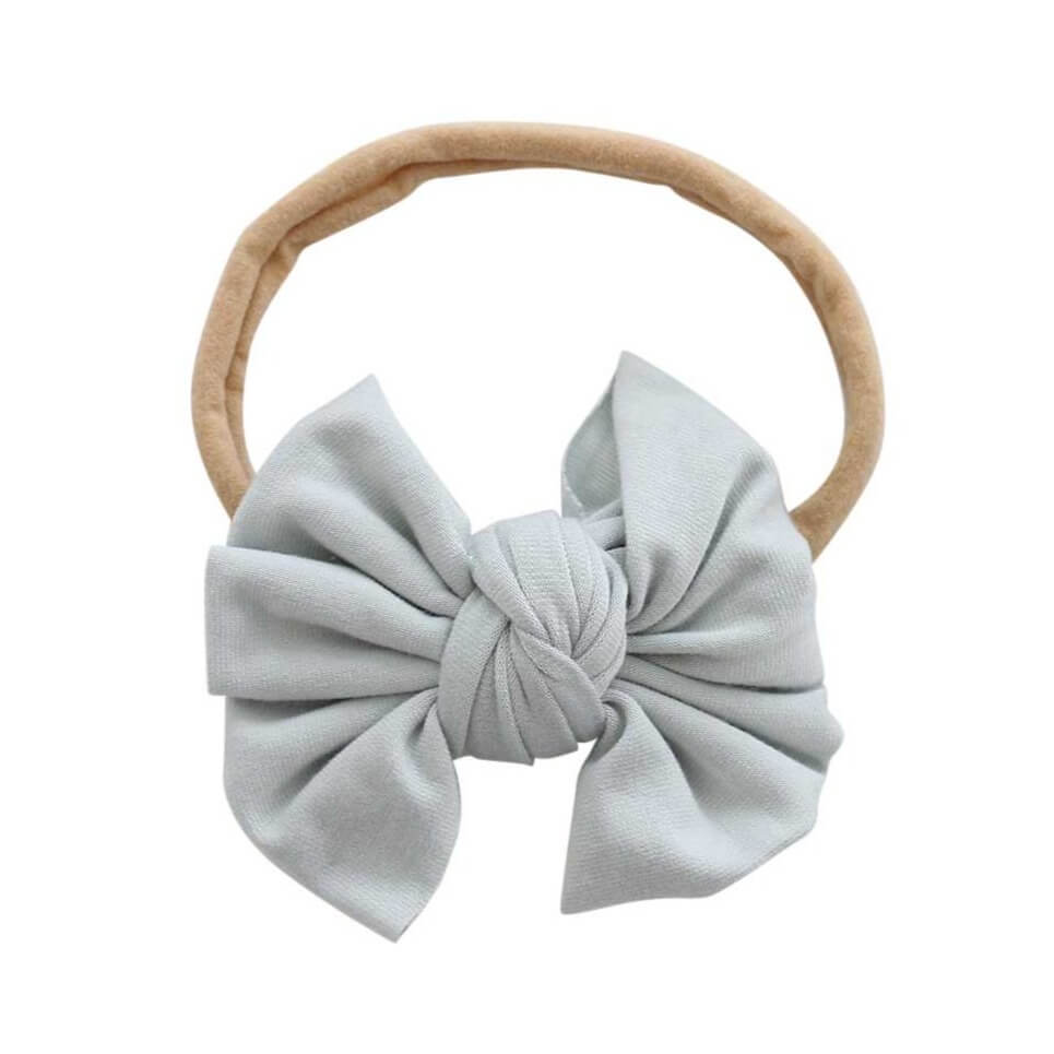 solid sage knit bow headband