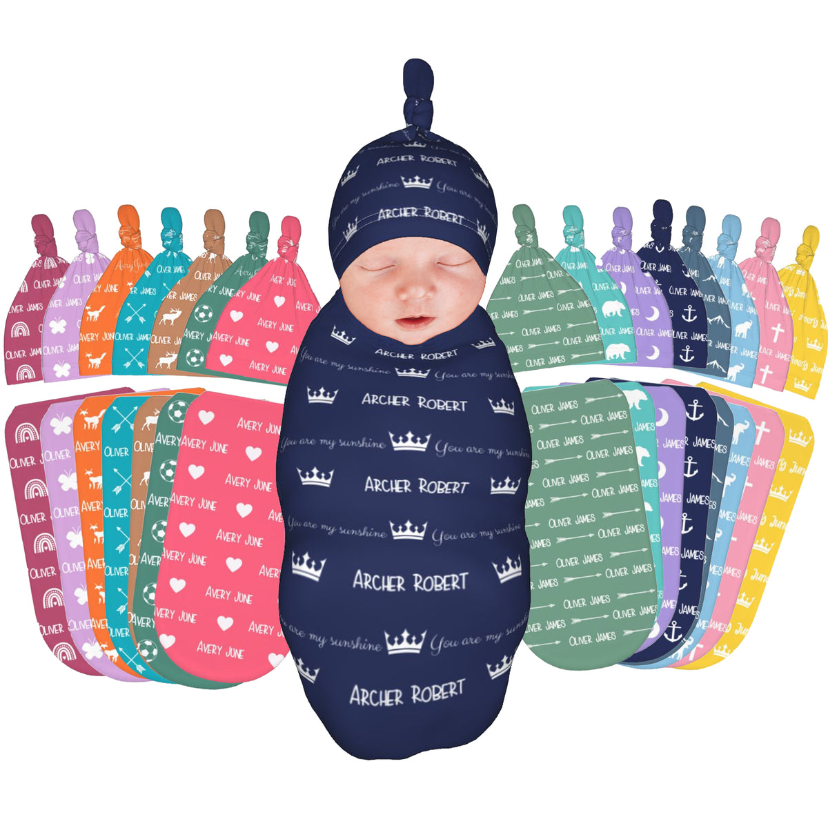 Capmome personalized newborn set — product photo