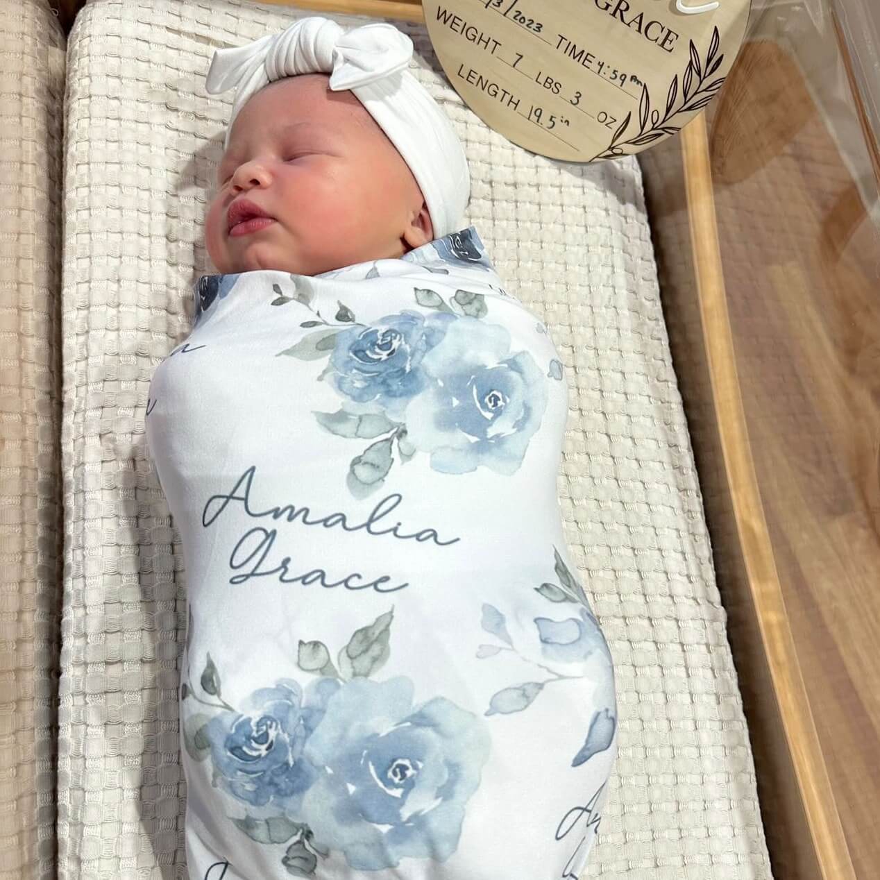 Swaddle blanket discount with baby name