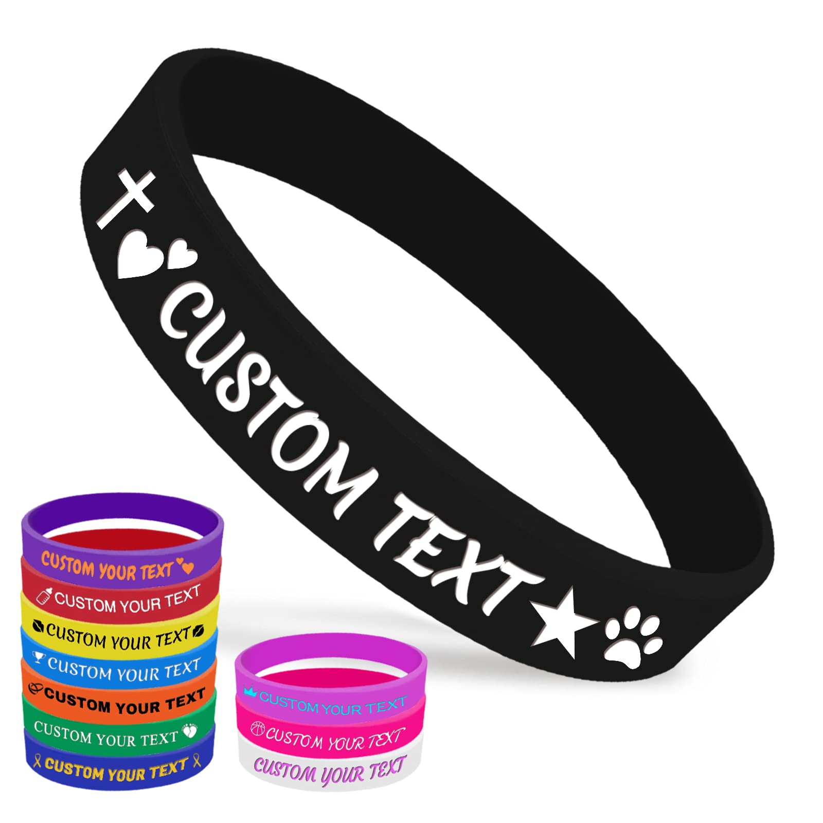 1 Piece Wide Size Personalized Silicone Wristbands Custom Rubber silicone  bands for events - AliExpress